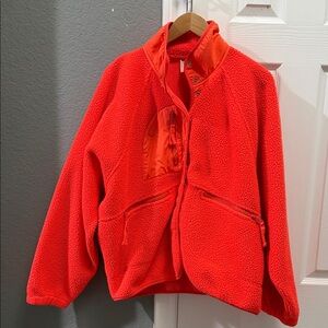 Free people movement hit the slopes fleece jacket large vibrant coral orange